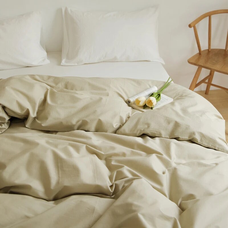Duvet Cover Set – breathable cotton percale, reversible, hidden zip