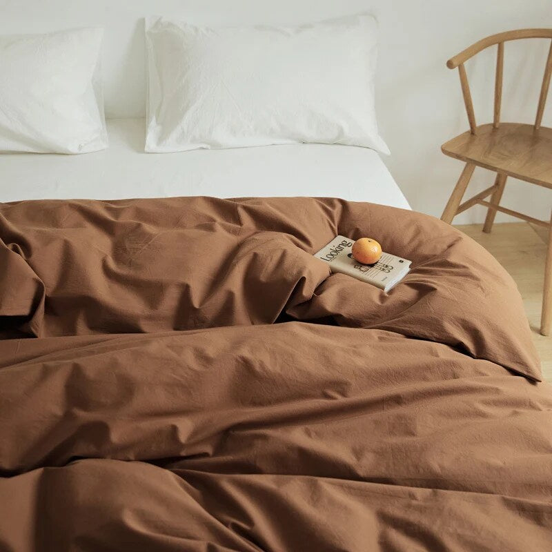 Duvet Cover Set – breathable cotton percale, reversible, hidden zip