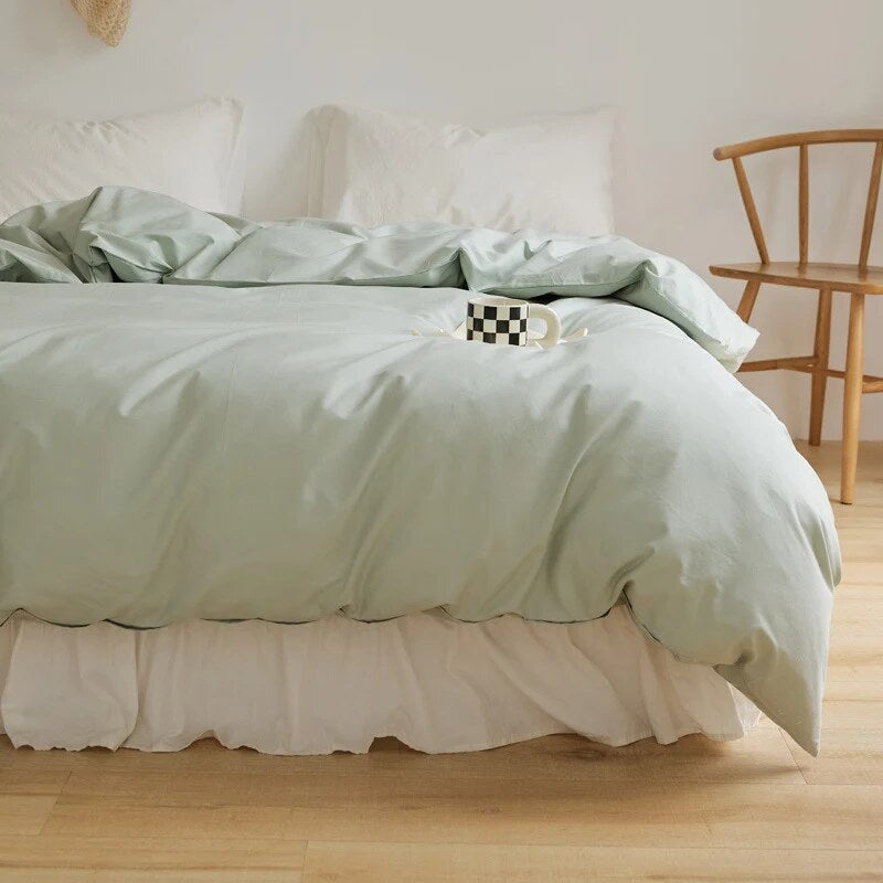 Duvet Cover Set – breathable cotton percale, reversible, hidden zip