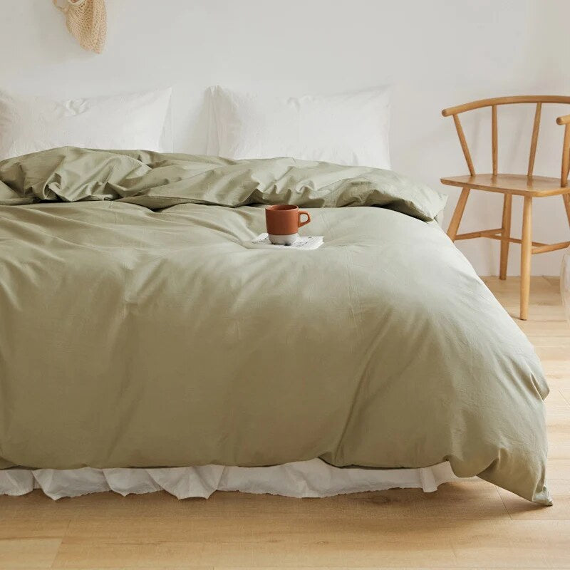 Duvet Cover Set – breathable cotton percale, reversible, hidden zip