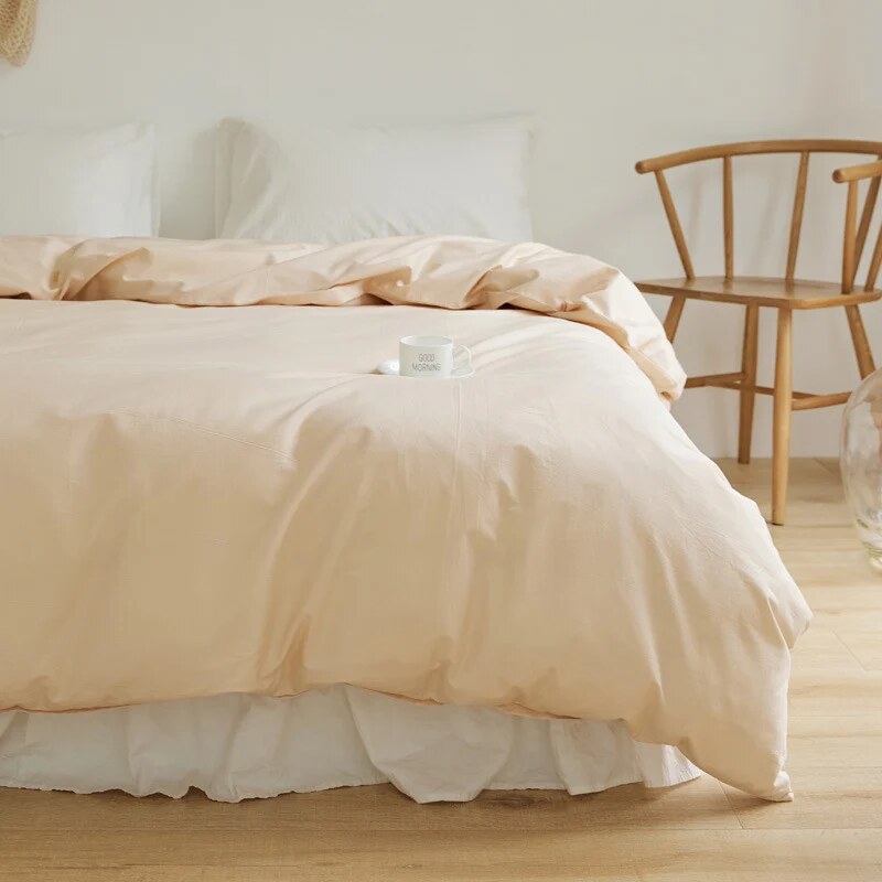 Duvet Cover Set – breathable cotton percale, reversible, hidden zip
