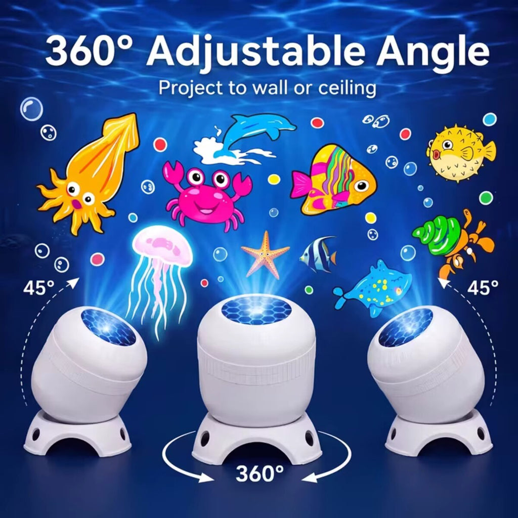 Dynamic LED Projection Lamp – rotating snowflake, USB-C powered