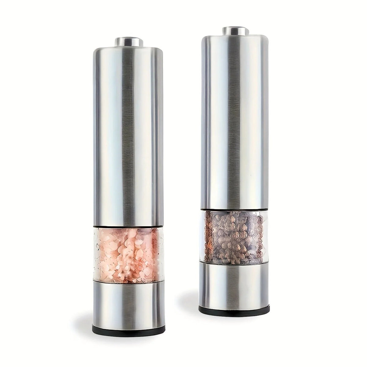 Electric Salt and Pepper Grinder – LED light, adjustable grind, 2-piece set