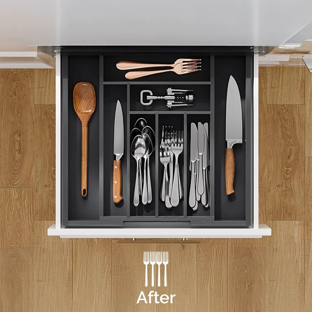 Expandable Bamboo Drawer Organiser