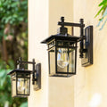 Exterior Wall Lantern – weatherproof glass shade, aluminium body