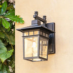 Exterior Wall Lantern – weatherproof glass shade, aluminium body
