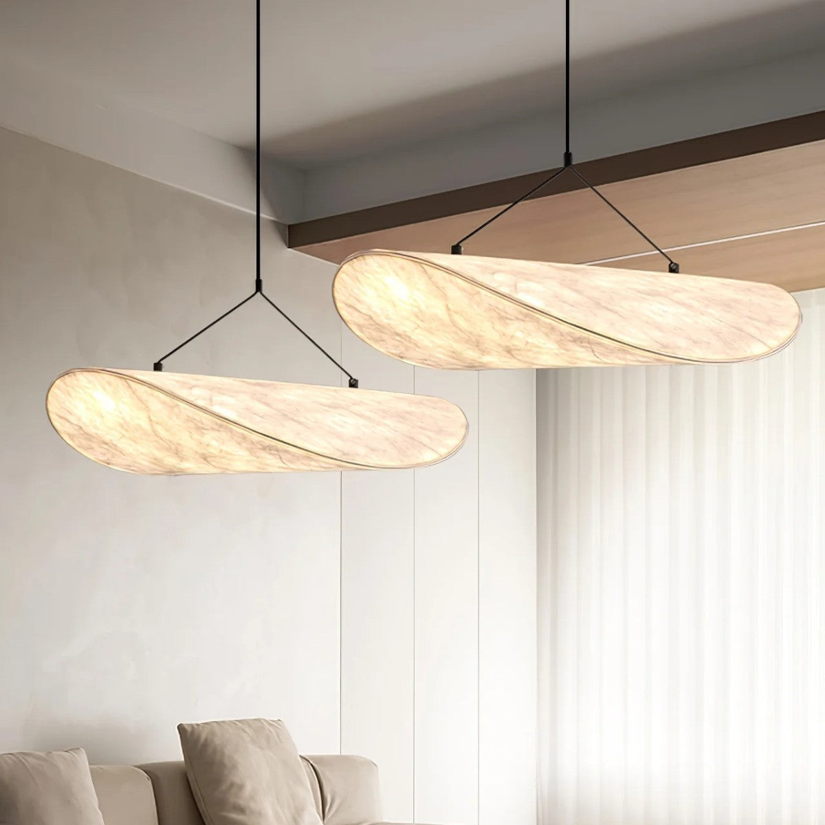 Fabric Leaf Pendant Light