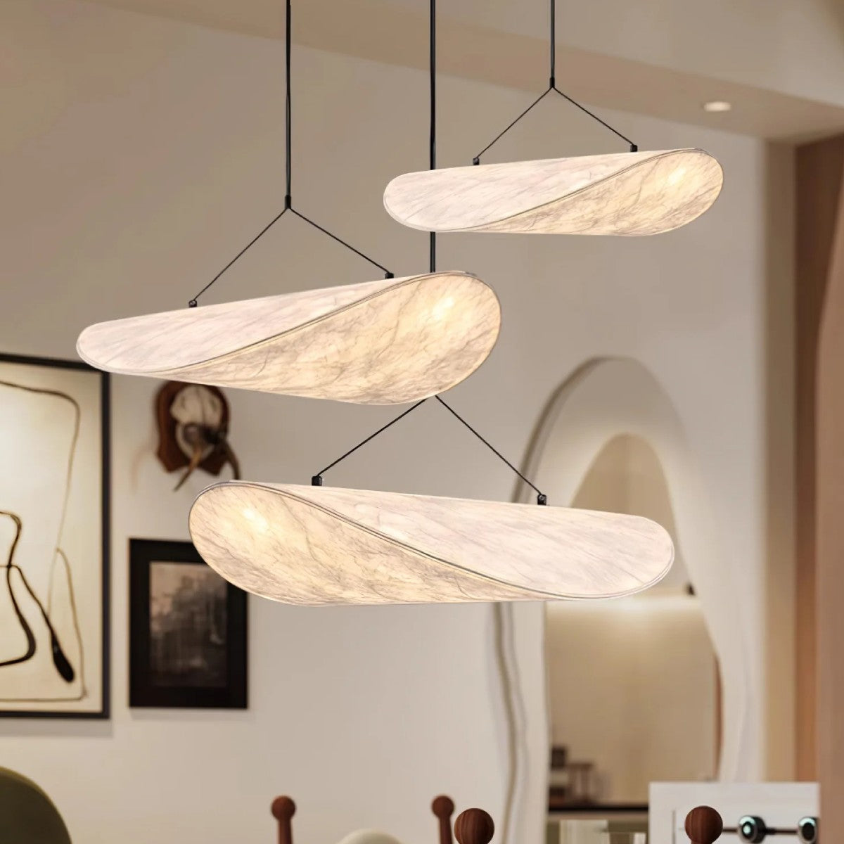 Fabric Leaf Pendant Light
