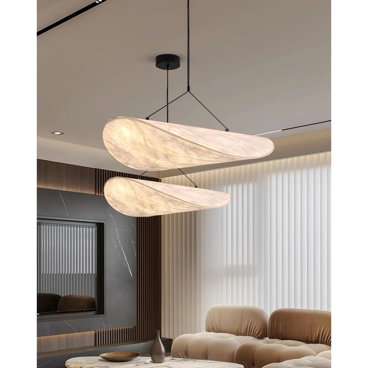 Fabric Leaf Pendant Light
