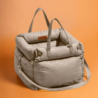 Faux Leather Dog Car Seat – waterproof, adjustable leashes, expandable bed
