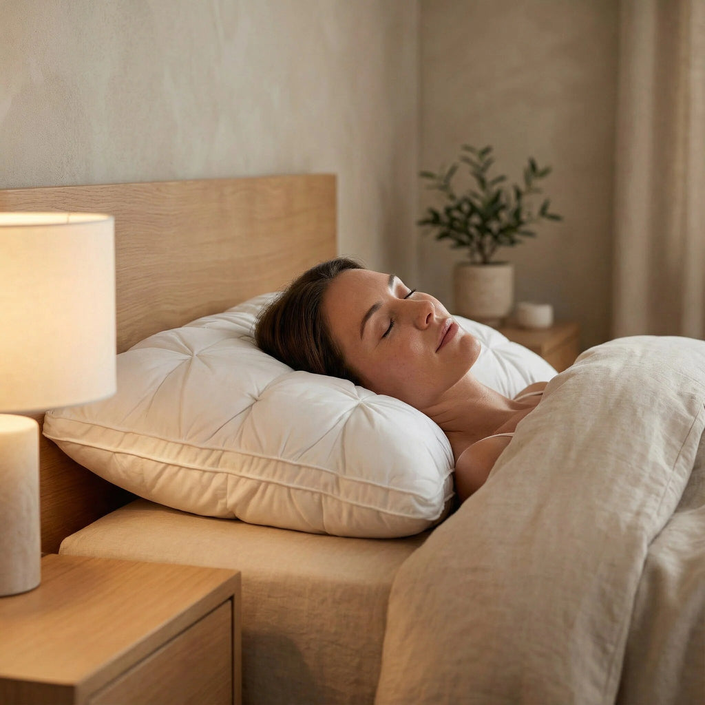 Feather pillow – goose filling, cotton cover, all sleep positions