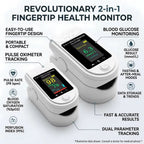 Fingertip Health Monitor – glucose and oxygen tracking, white