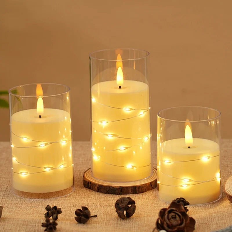 Flameless LED Candle in Glass