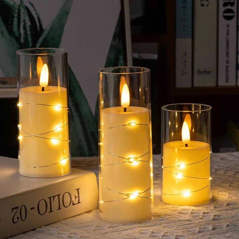 Flameless LED Candle in Glass