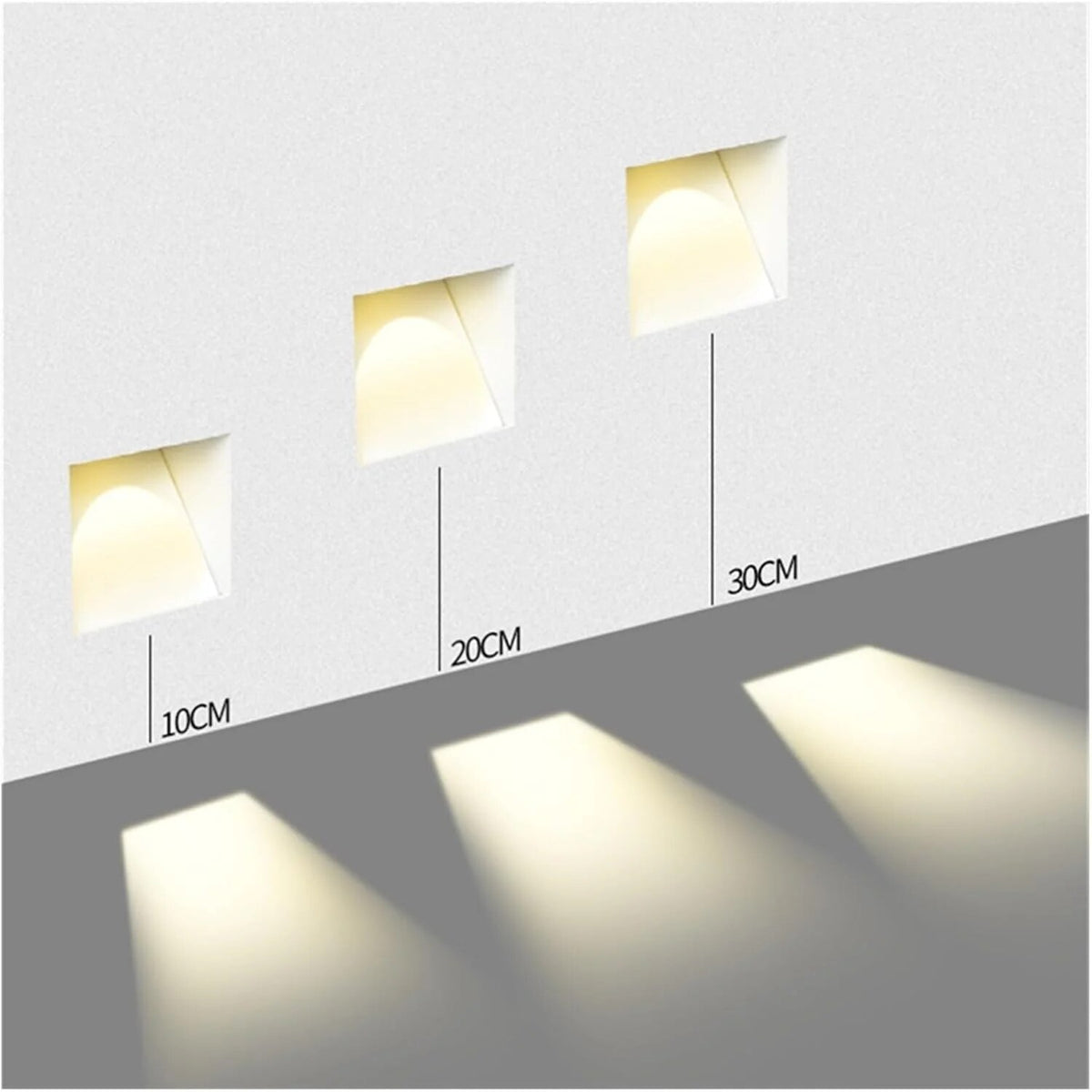 Frameless LED Wall Light – recessed, sensor control, two shapes