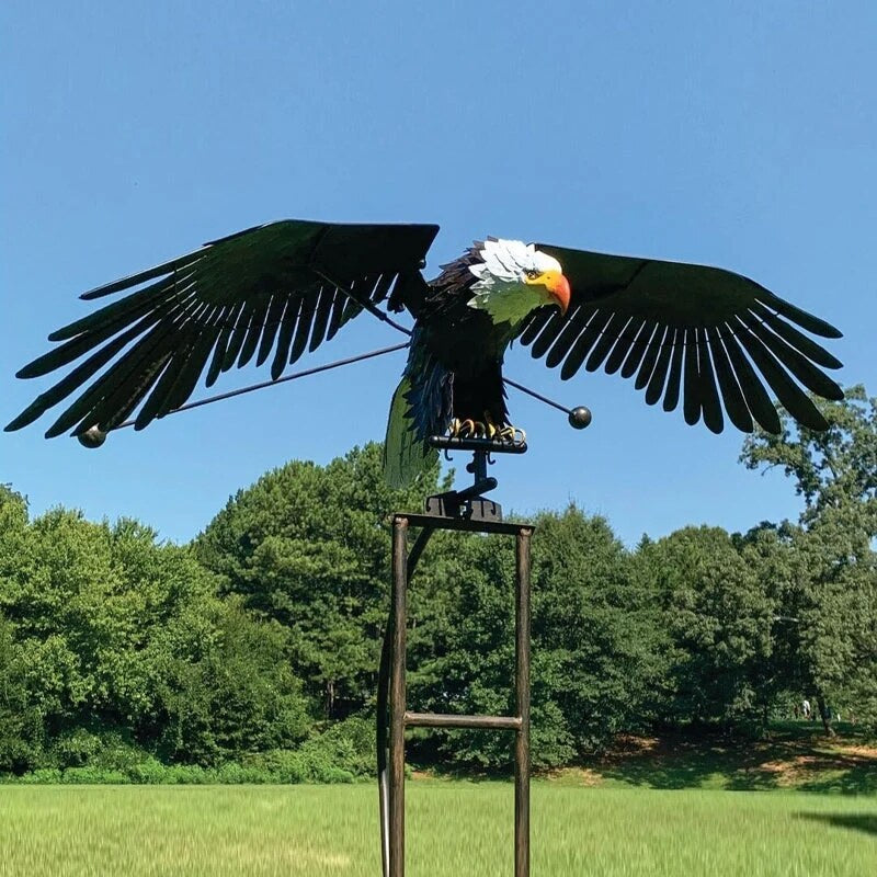 Garden Bird Ornament – metal, rocking motion, moving wings