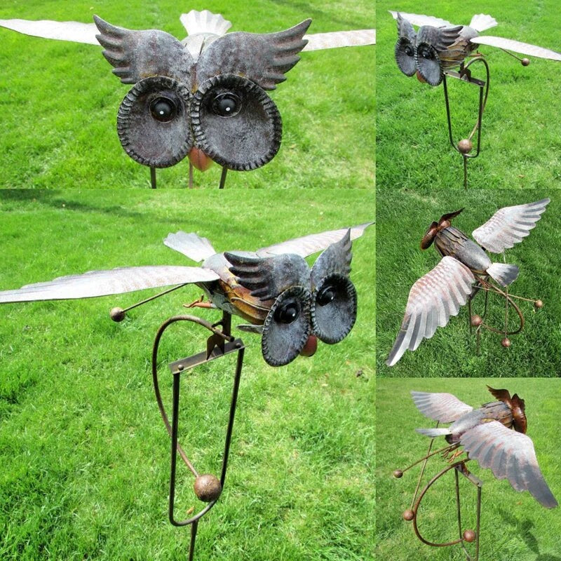 Garden Bird Ornament – metal, rocking motion, moving wings