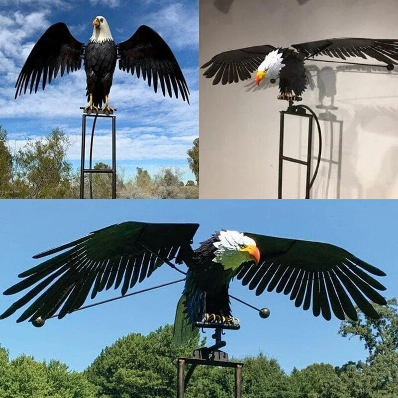 Garden Bird Ornament – metal, rocking motion, moving wings