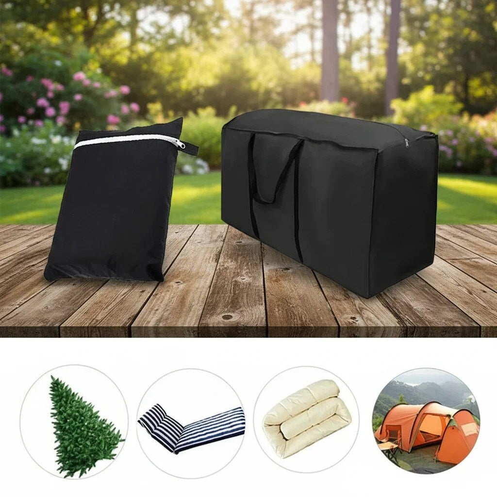 Garden Cushion Storage Bag – water repellent Oxford, carry handles
