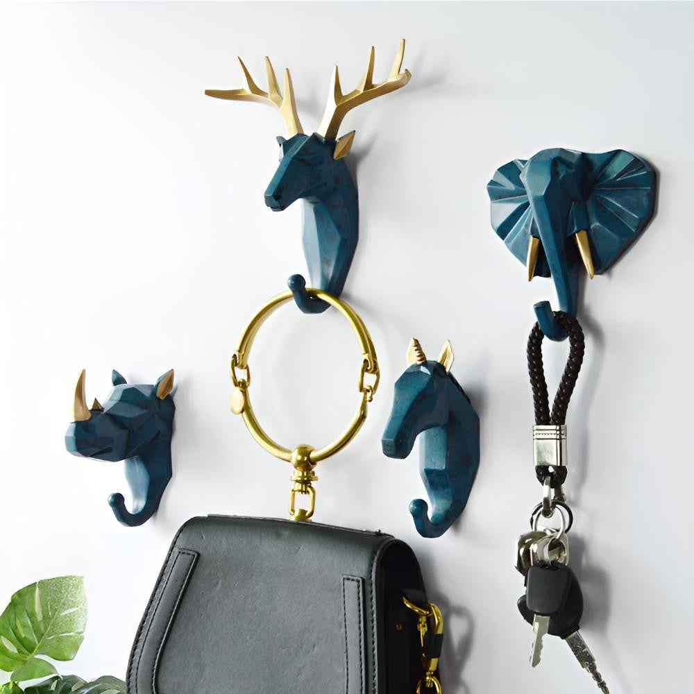 Geometric Animal Head Wall Hook