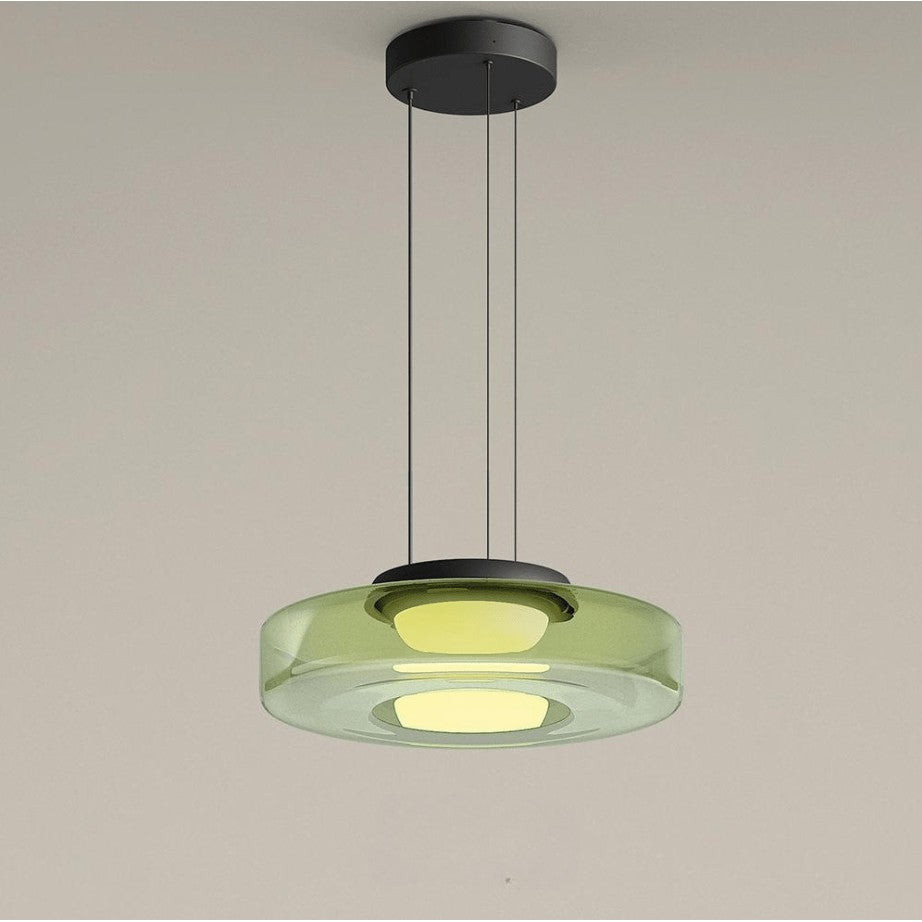 Glass Disc Pendant Light