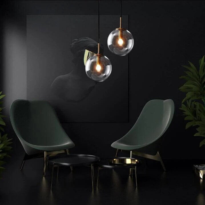 Glass Globe Wall Sconce – adjustable swing arm, iron mounted