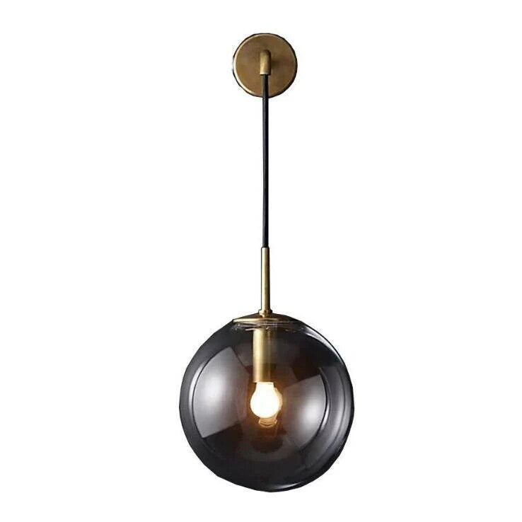 Glass Globe Wall Sconce – adjustable swing arm, iron mounted