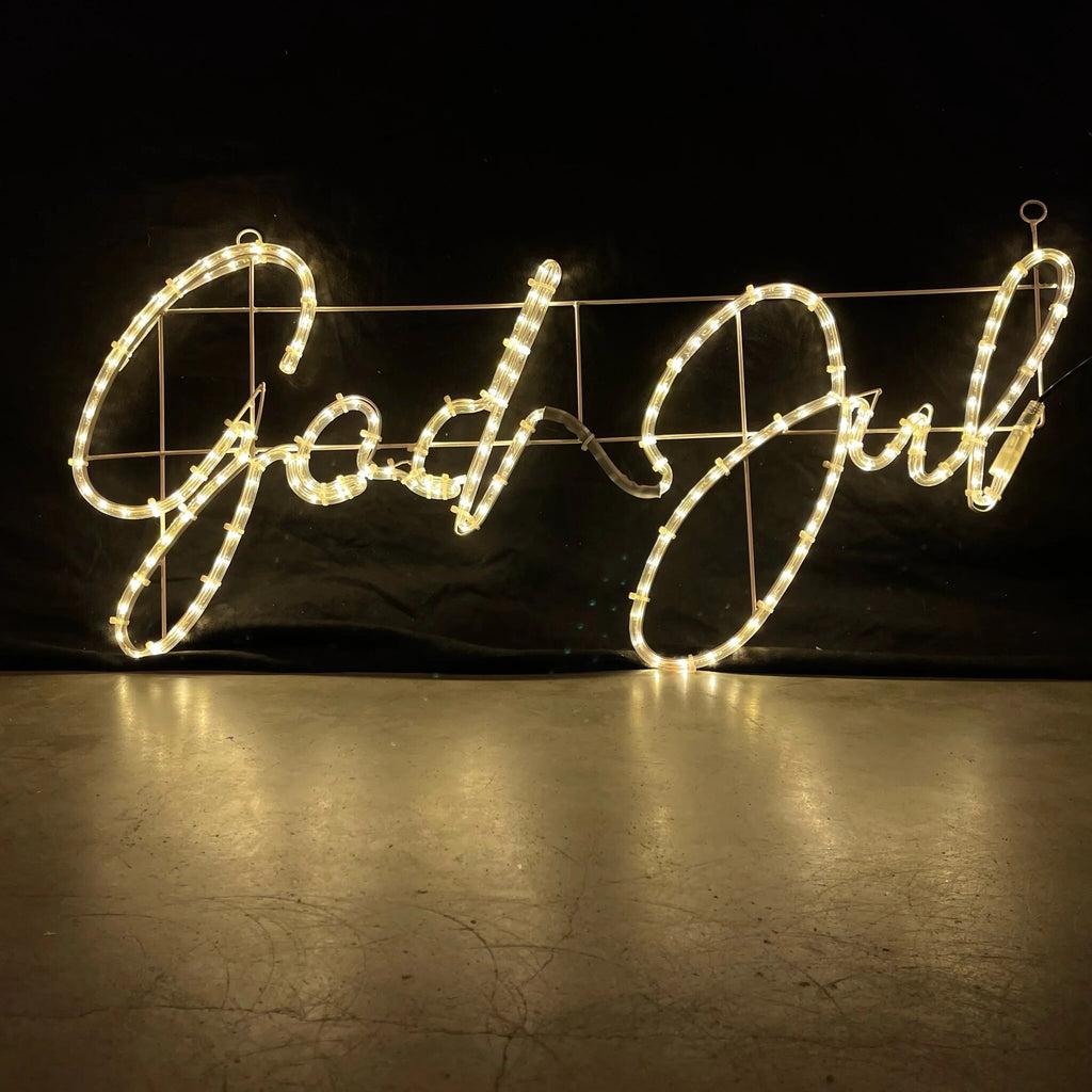God Jul LED Sign – warm white Scandinavian Christmas motif