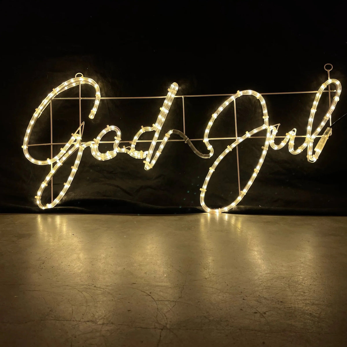 God Jul LED Sign – warm white Scandinavian Christmas motif
