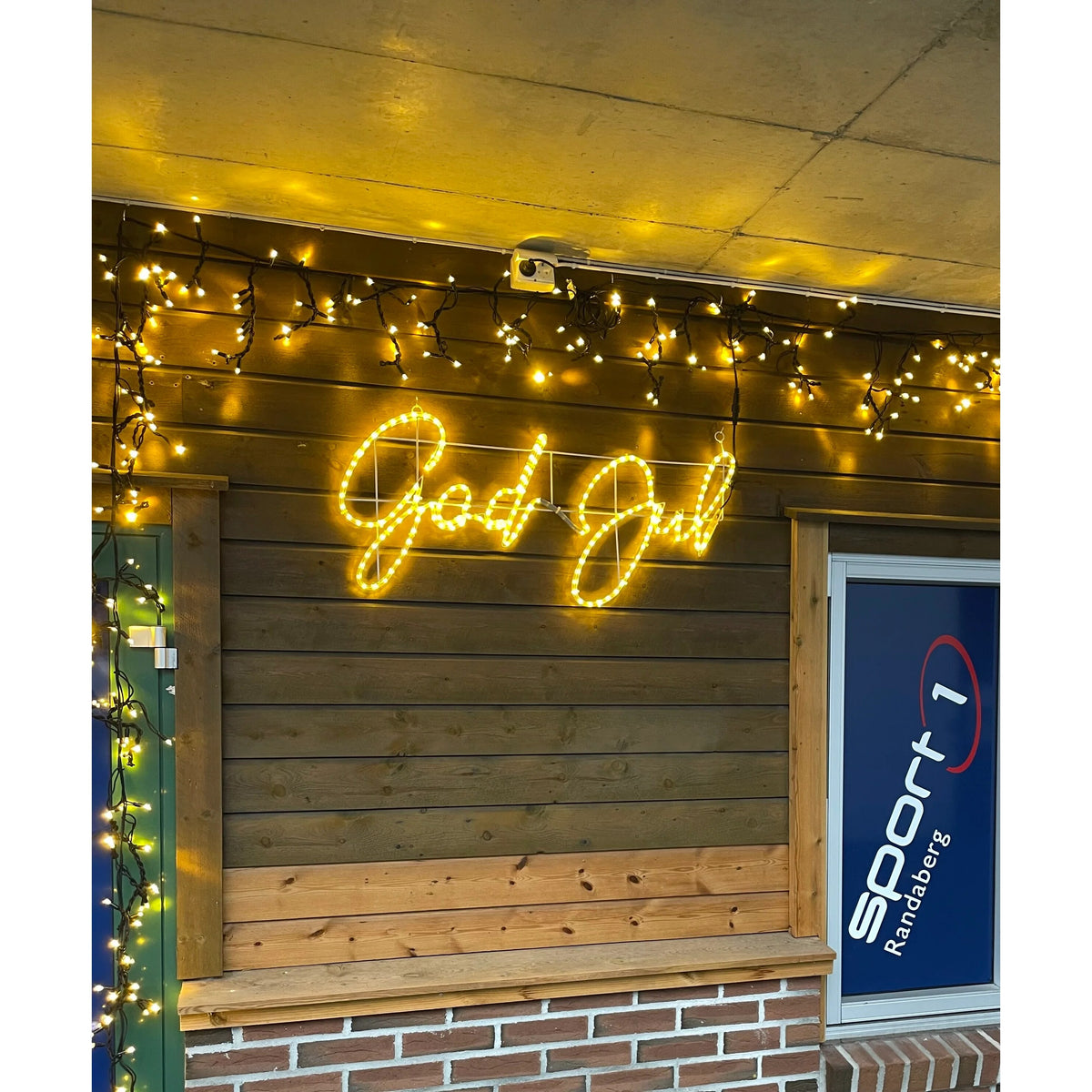 God Jul LED Sign – warm white Scandinavian Christmas motif