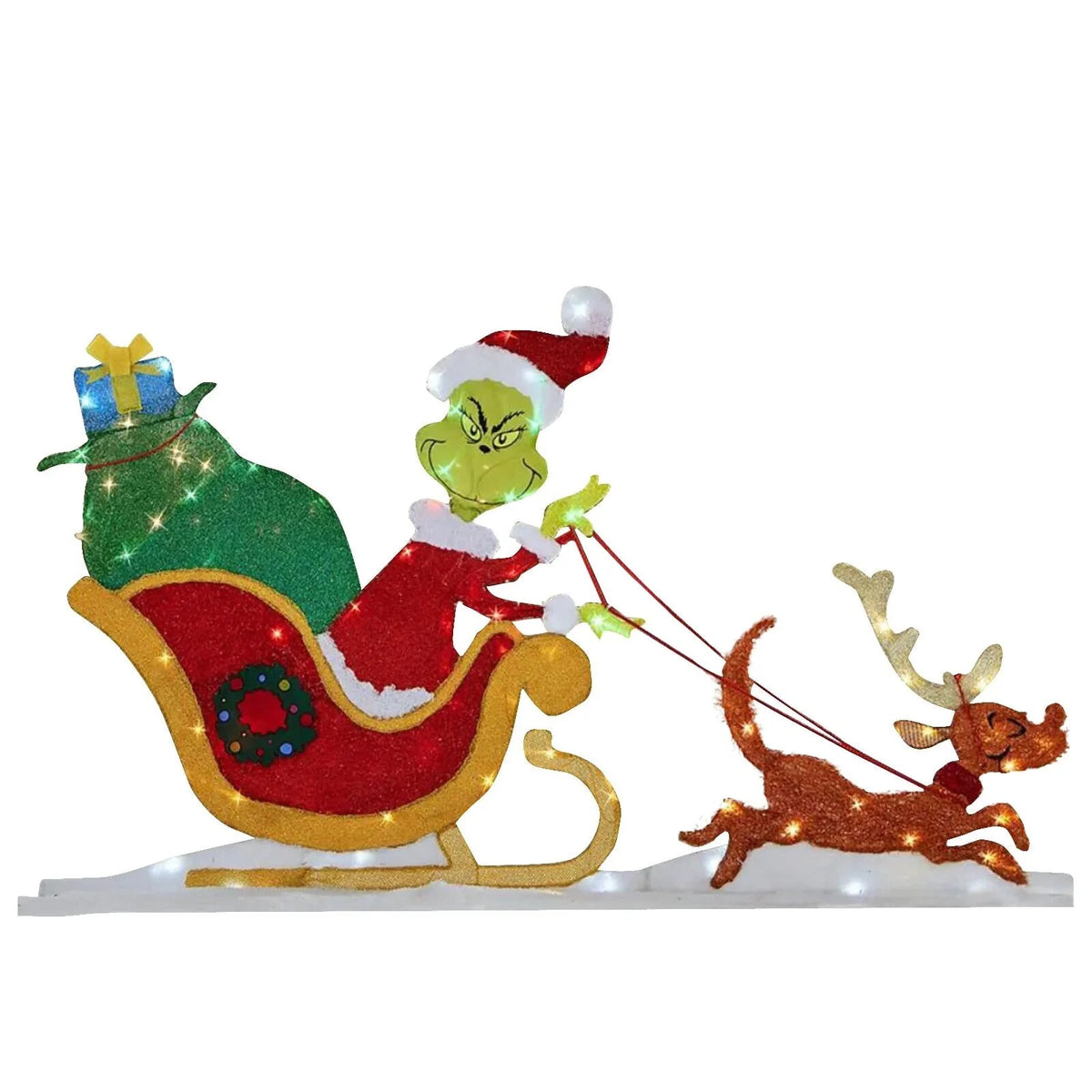 Grinch Garden Decoration – LED outdoor light with ground stakes