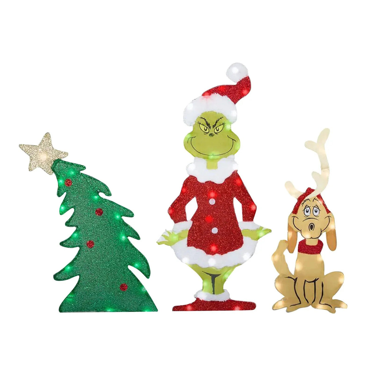 Grinch Garden Decoration – LED outdoor light with ground stakes