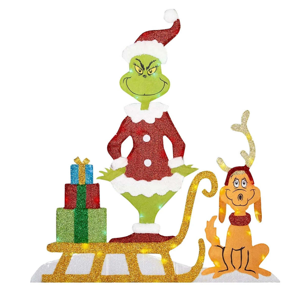 Grinch Garden Decoration – LED outdoor light with ground stakes