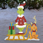 Grinch Garden Decoration – LED outdoor light with ground stakes