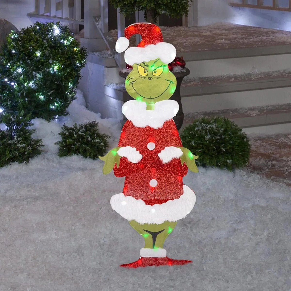 Grinch Garden Decoration – LED outdoor light with ground stakes