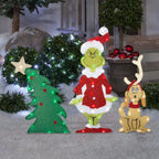 Grinch Garden Decoration – LED outdoor light with ground stakes