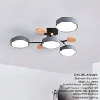Halo LED Ceiling Light – semi-flush, iron and acrylic, 4–7 configurations