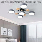 Halo LED Ceiling Light – semi-flush, iron and acrylic, 4–7 configurations