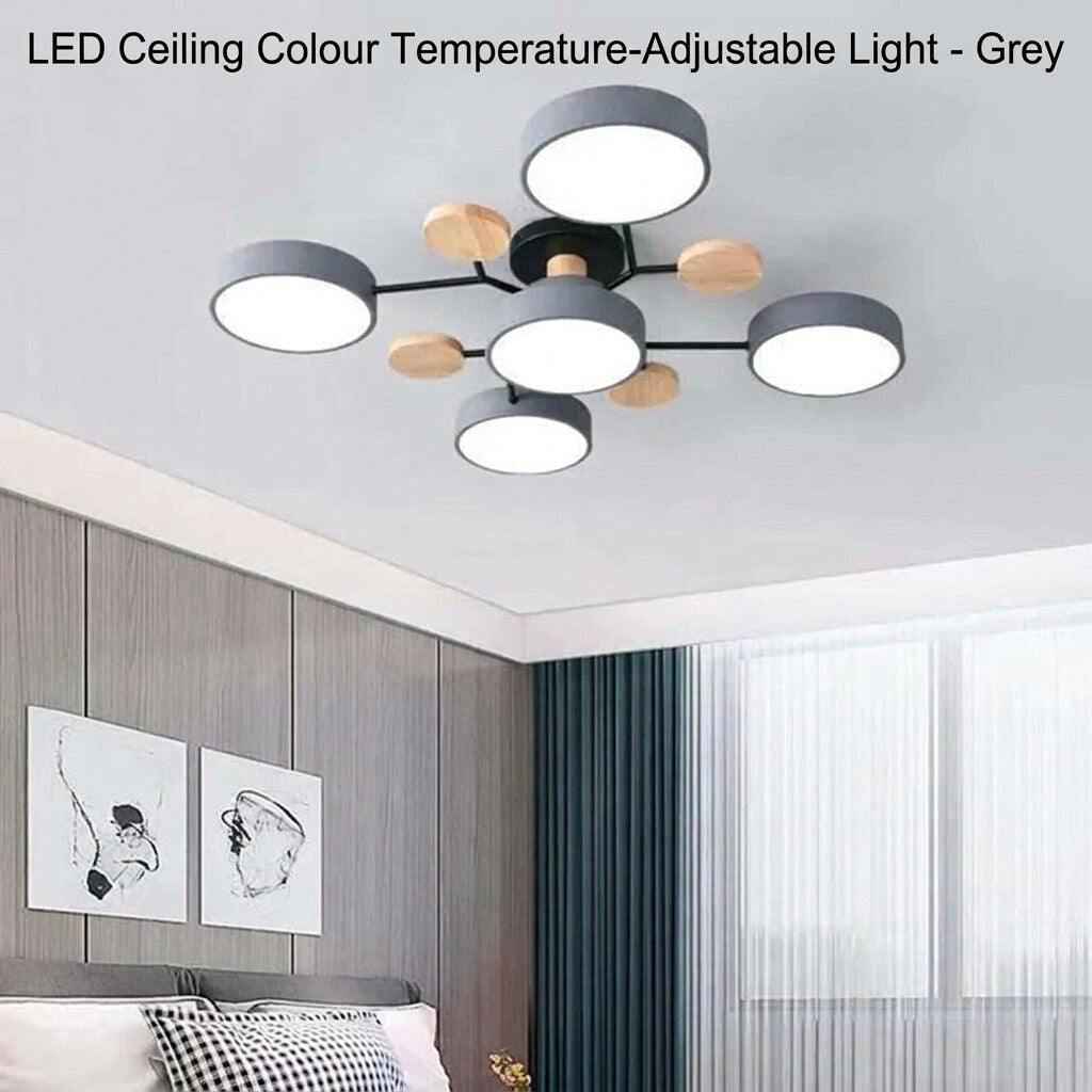Halo LED Ceiling Light – semi-flush, iron and acrylic, 4–7 configurations