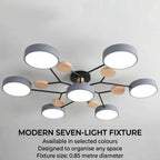 Halo LED Ceiling Light – semi-flush, iron and acrylic, 4–7 configurations
