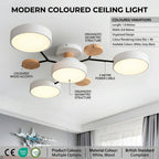 Halo LED Ceiling Light – semi-flush, iron and acrylic, 4–7 configurations