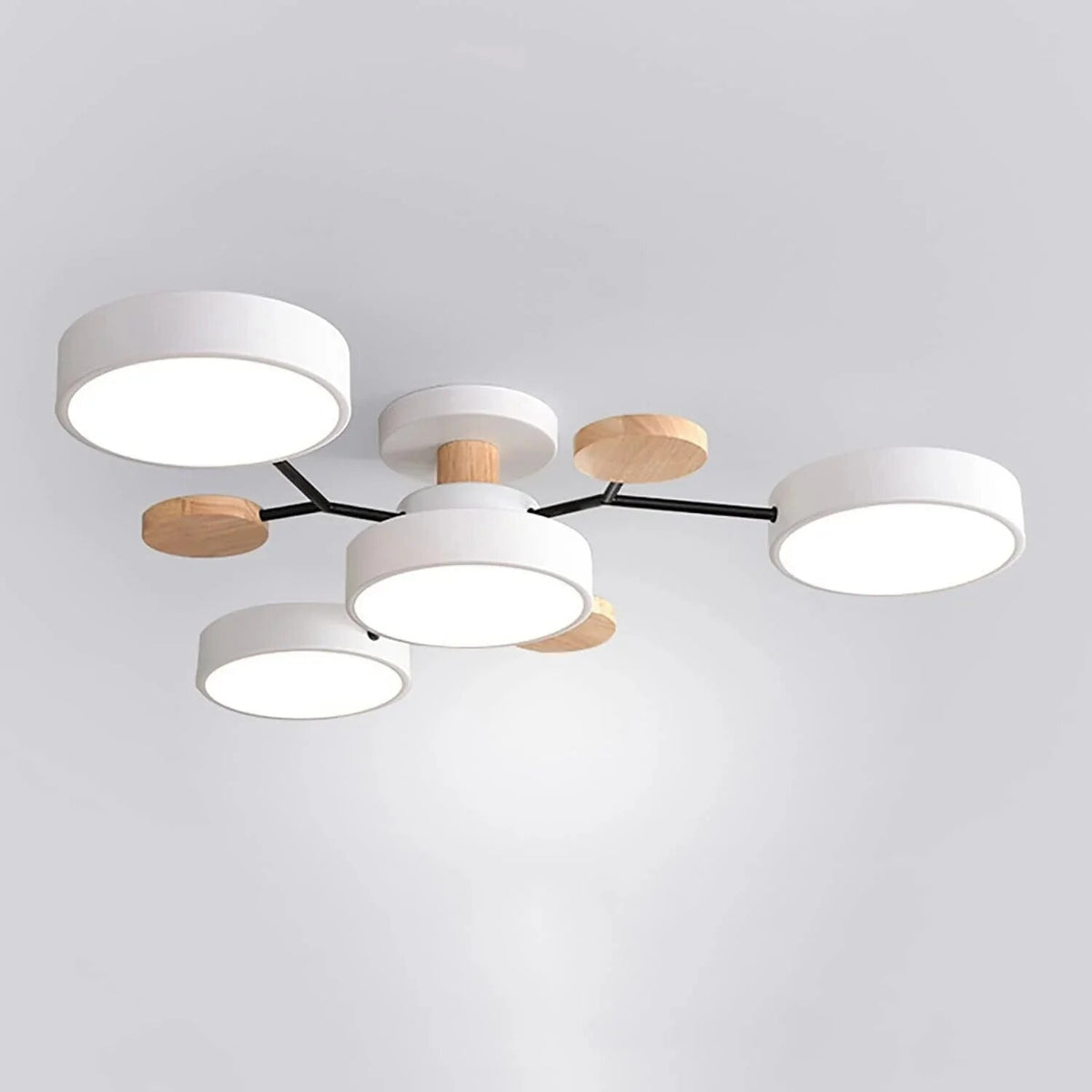 Halo LED Ceiling Light – semi-flush, iron and acrylic, 4–7 configurations