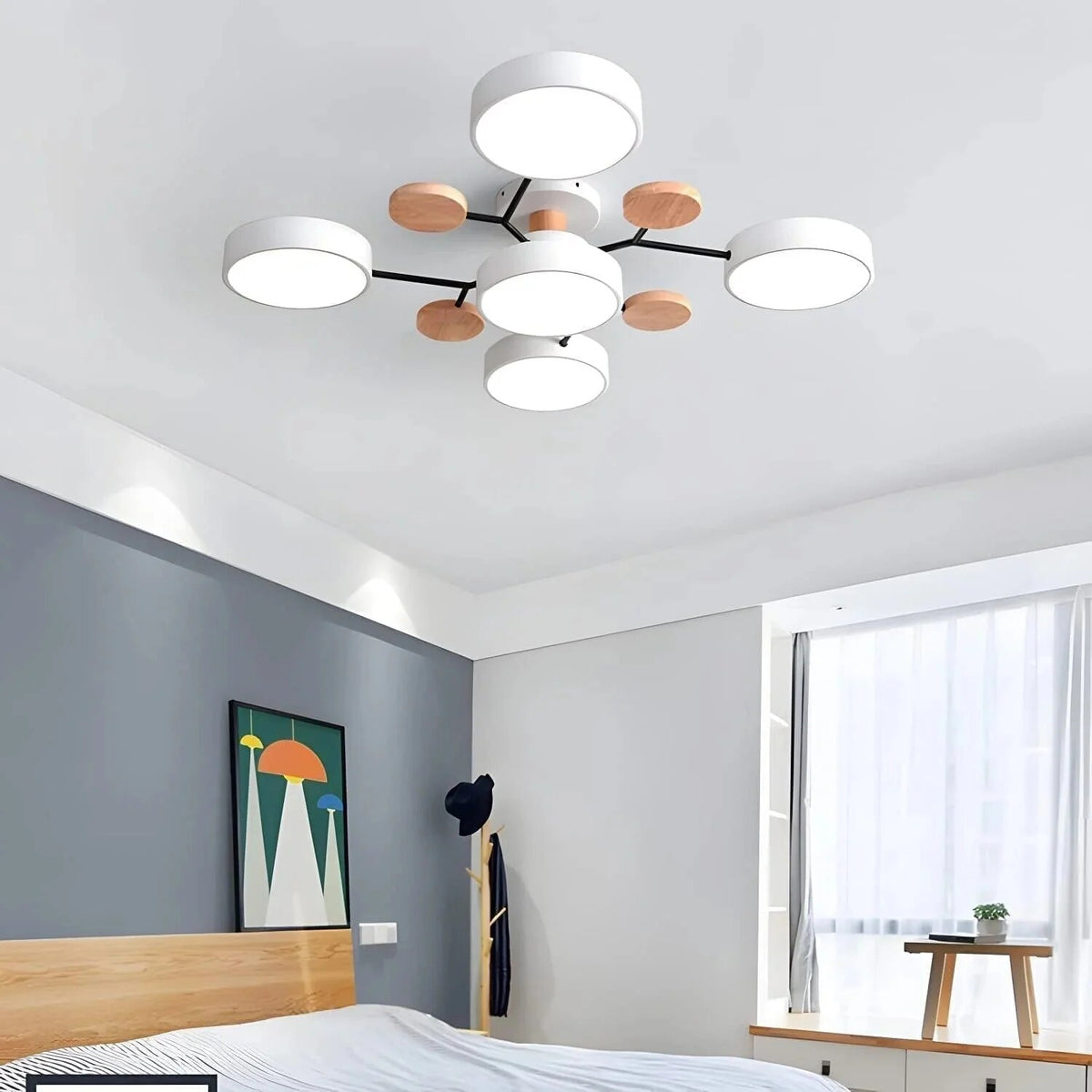 Halo LED Ceiling Light – semi-flush, iron and acrylic, 4–7 configurations