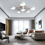 Halo LED Ceiling Light – semi-flush, iron and acrylic, 4–7 configurations