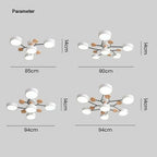 Halo LED Ceiling Light – semi-flush, iron and acrylic, 4–7 configurations
