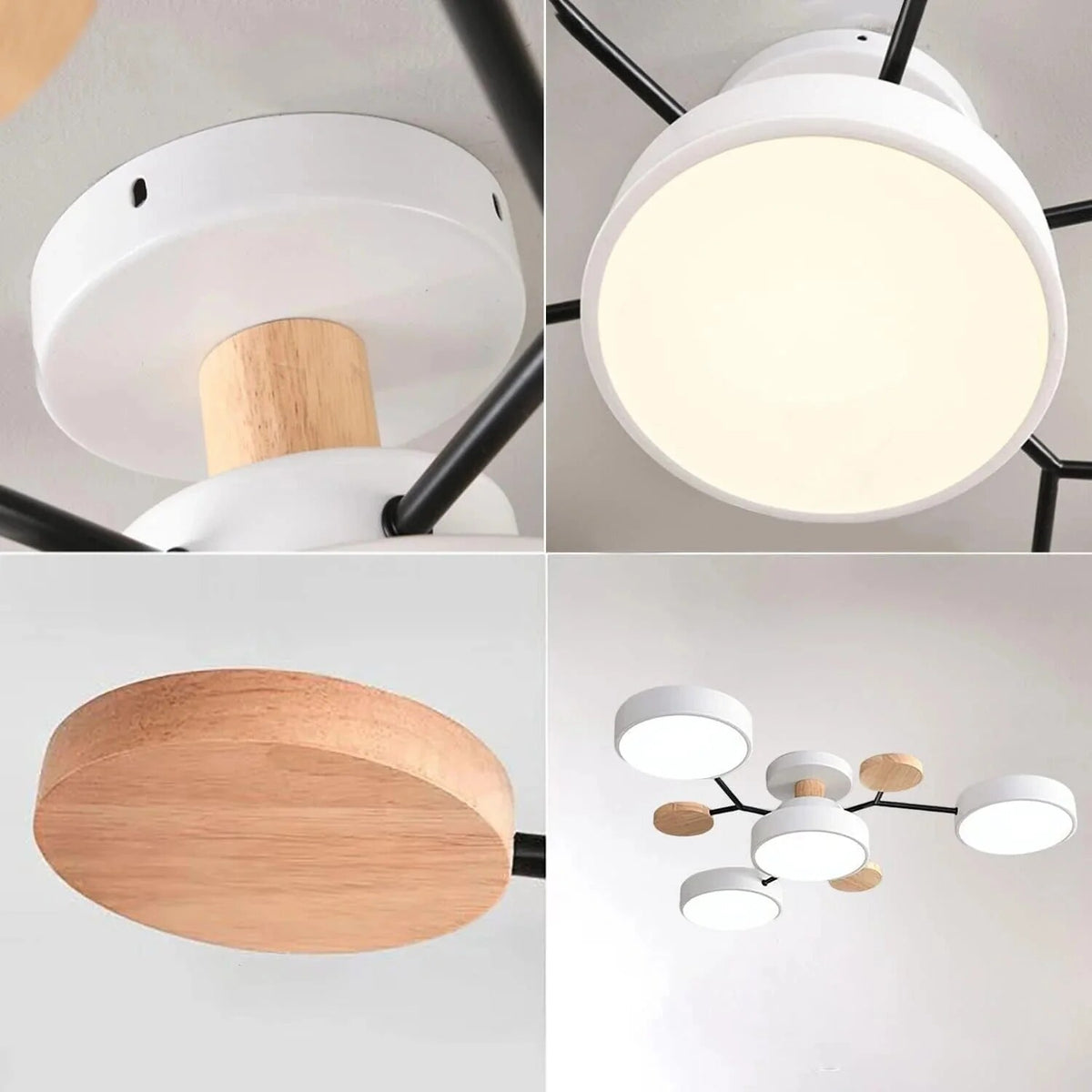 Halo LED Ceiling Light – semi-flush, iron and acrylic, 4–7 configurations
