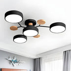 Halo LED Ceiling Light – semi-flush, iron and acrylic, 4–7 configurations
