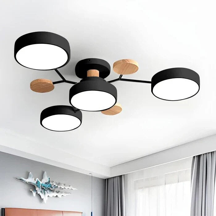 Halo LED Ceiling Light – semi-flush, iron and acrylic, 4–7 configurations