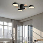 Halo LED Ceiling Light – semi-flush, iron and acrylic, 4–7 configurations