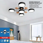Halo LED Ceiling Light – semi-flush, iron and acrylic, 4–7 configurations